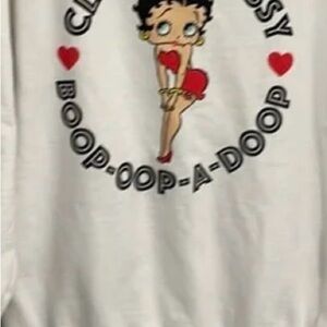 Betty Boop White Graphic Sweatshirt
